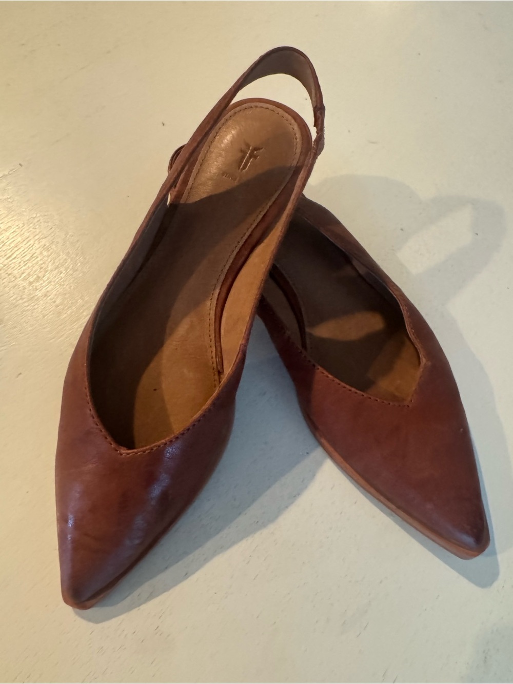 Frye Kenzie Leather Slingback Flats
